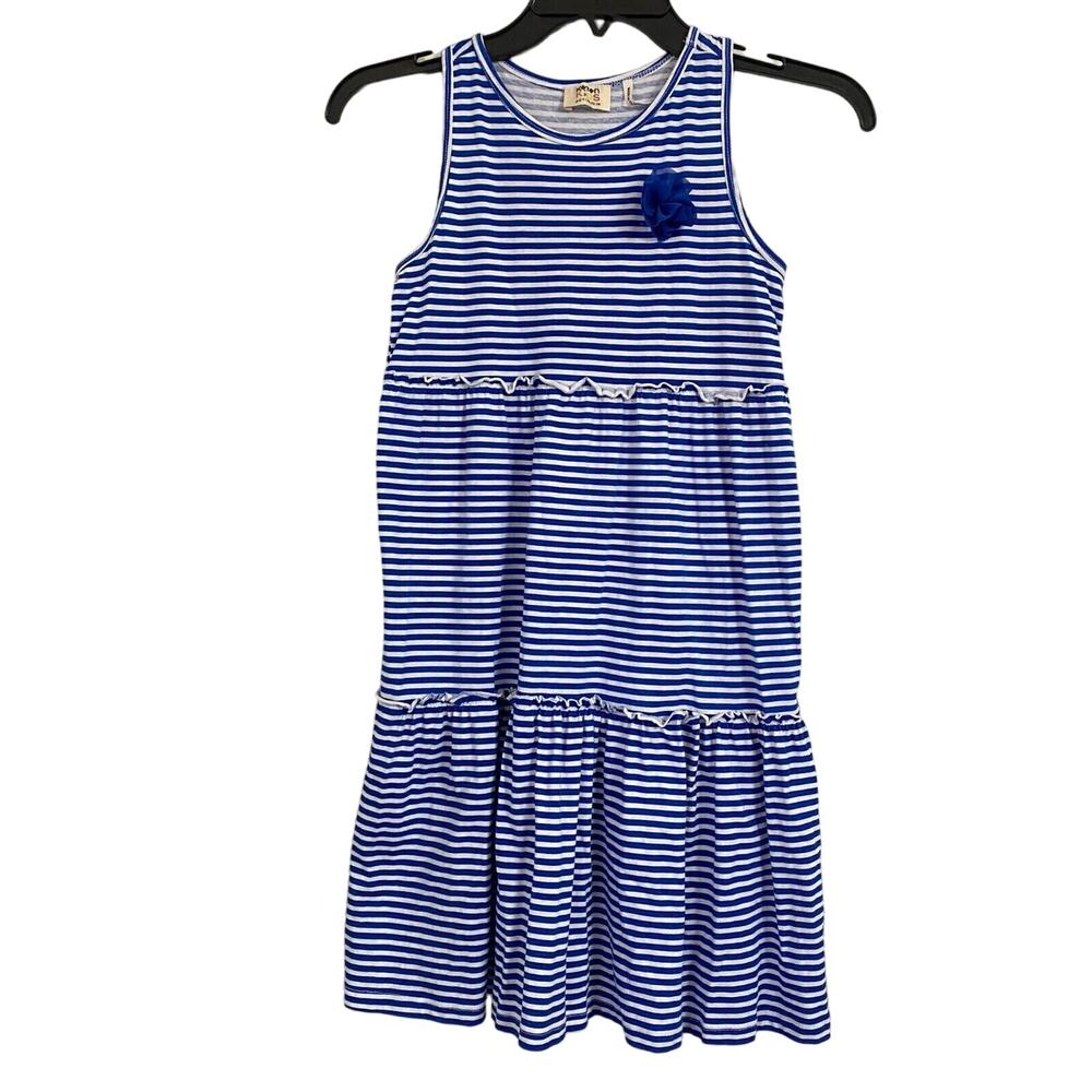 Koton Girls Blue Striped Sleeveless Aline Dress 11-12y 146-152cm Beachy Nautical